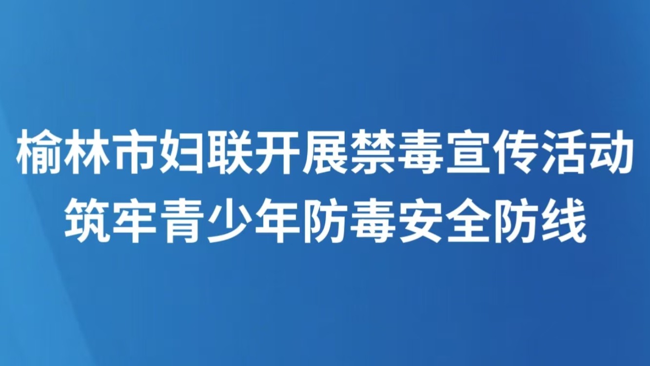 榆林市妇联开展禁毒宣传活动 筑牢青少年防毒安全防线