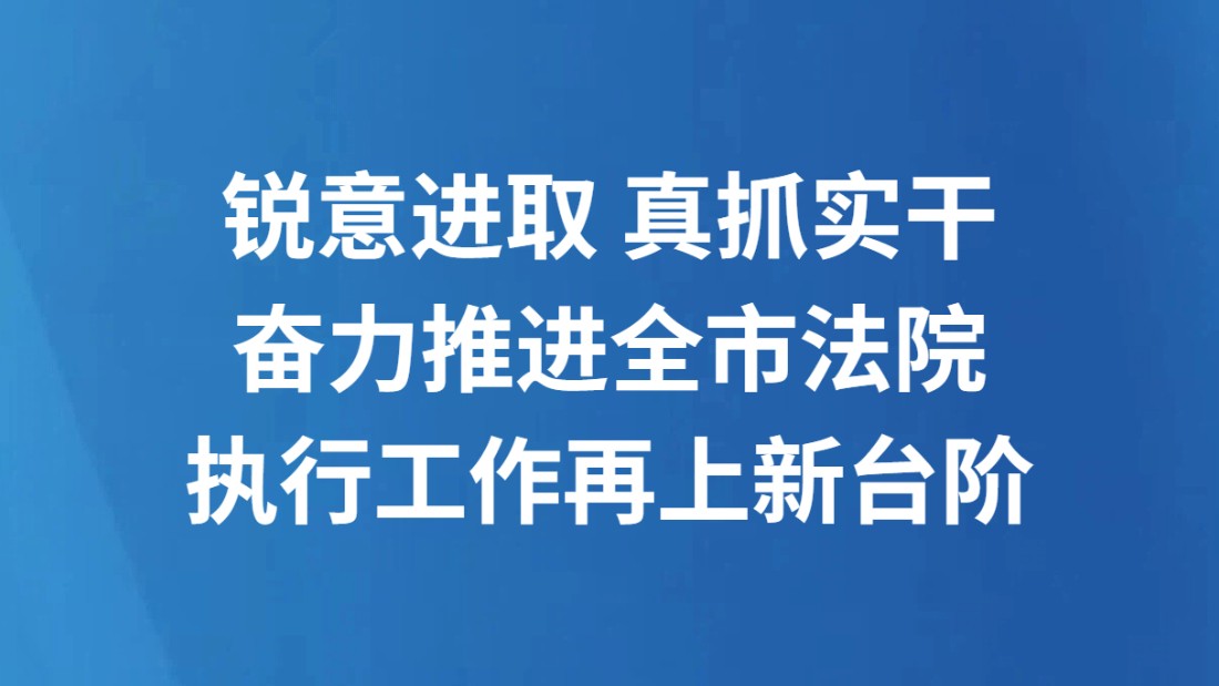 锐意进取 真抓实干 奋力推进全市法院执行工作再上新台阶