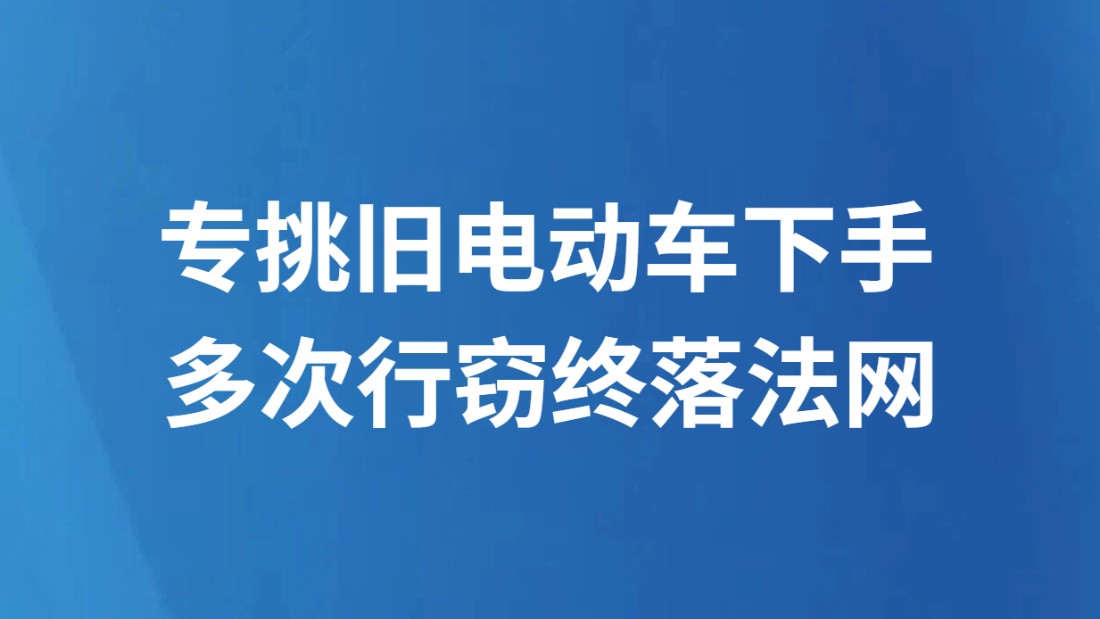 专挑旧电动车下手 多次行窃终落法网