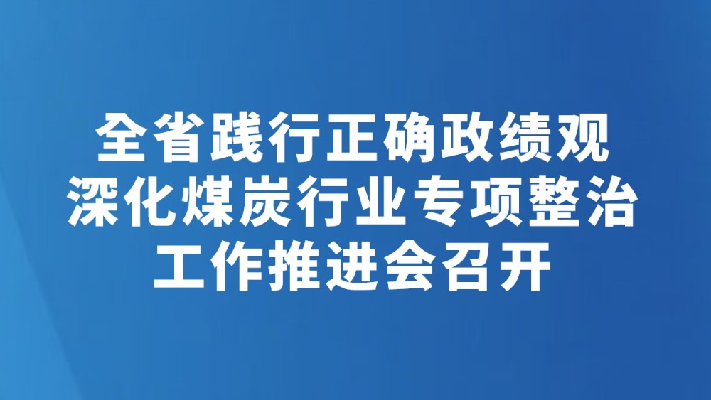 全省践行正确政绩观深化煤炭行业专项整治工作推进会召开