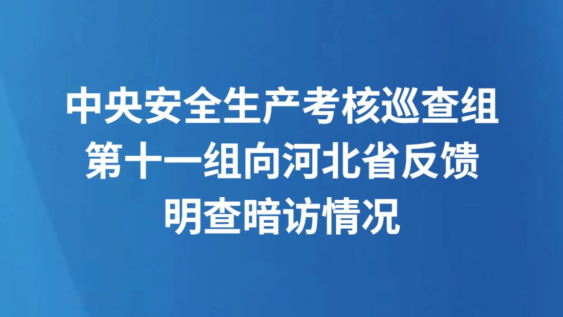 中央安全生产考核巡查组第十一组向河北省反馈明查暗访情况