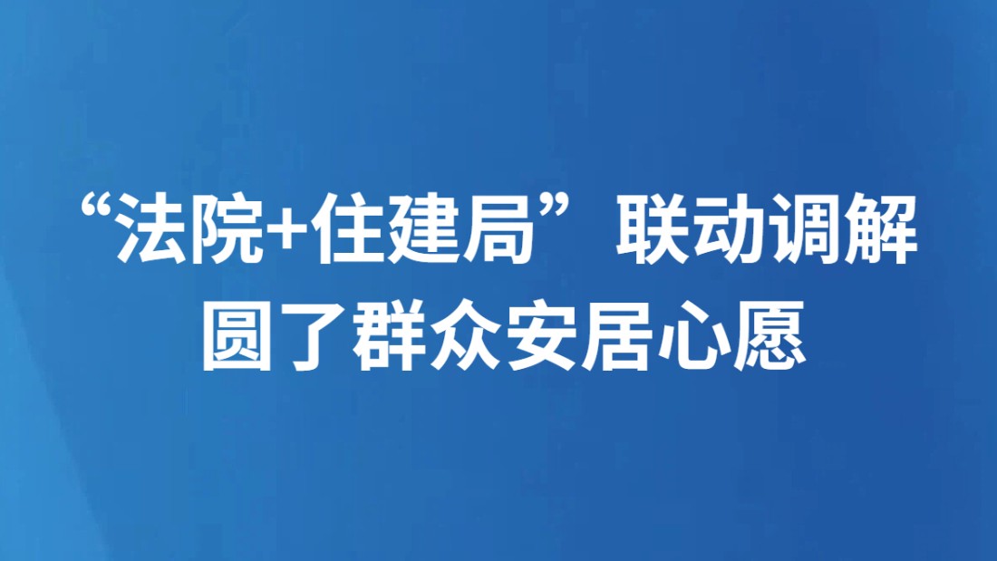 “法院+住建局”联动调解 圆了群众安居心愿
