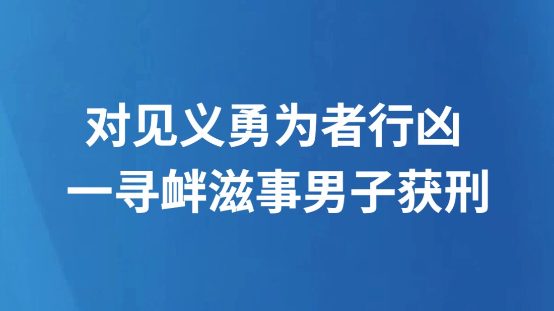 对见义勇为者行凶 一寻衅滋事男子获刑