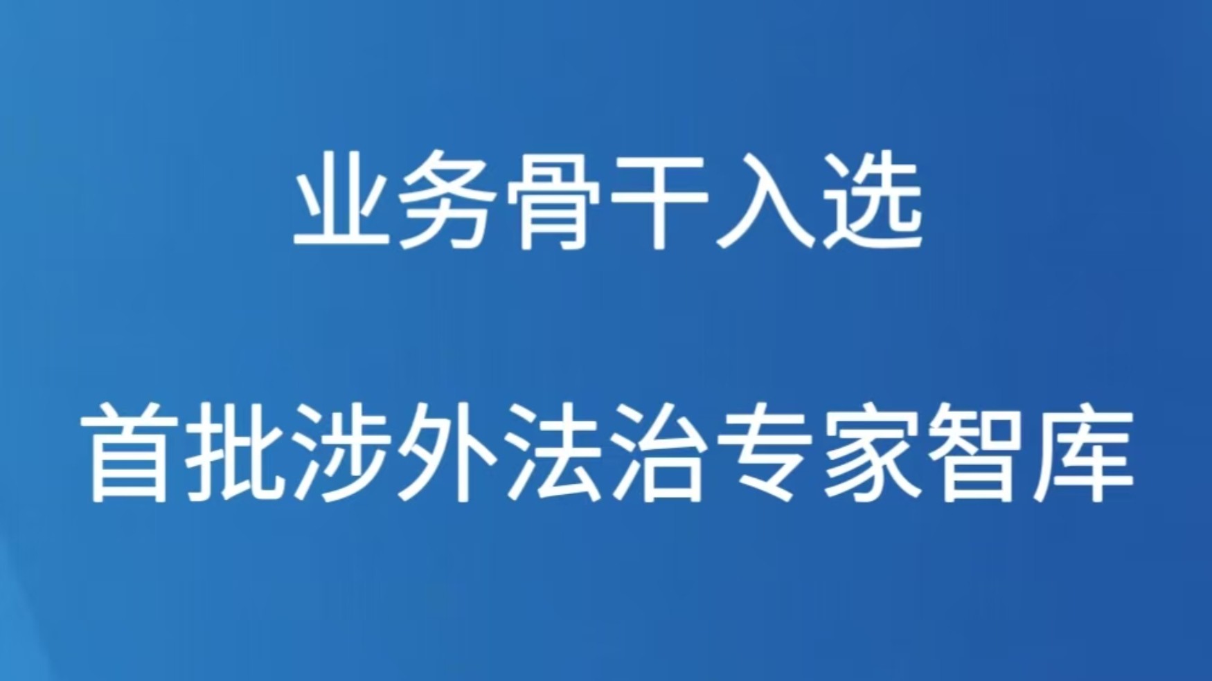 业务骨干入选首批涉外法治专家智库