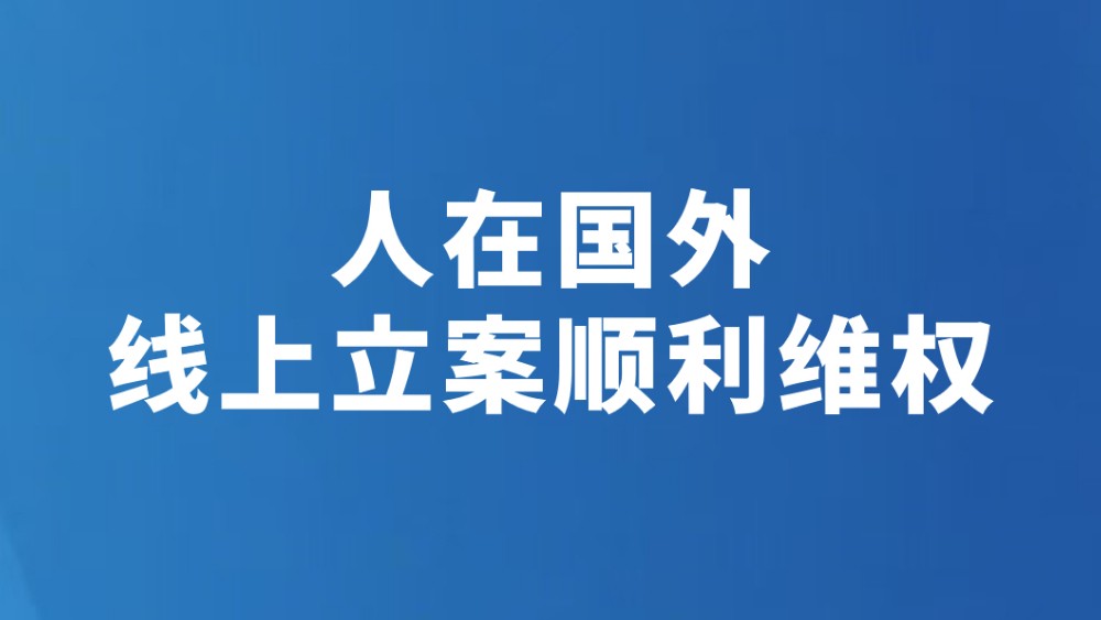 人在国外 线上立案顺利维权