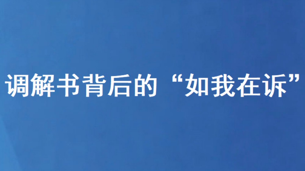 调解书背后的“如我在诉”