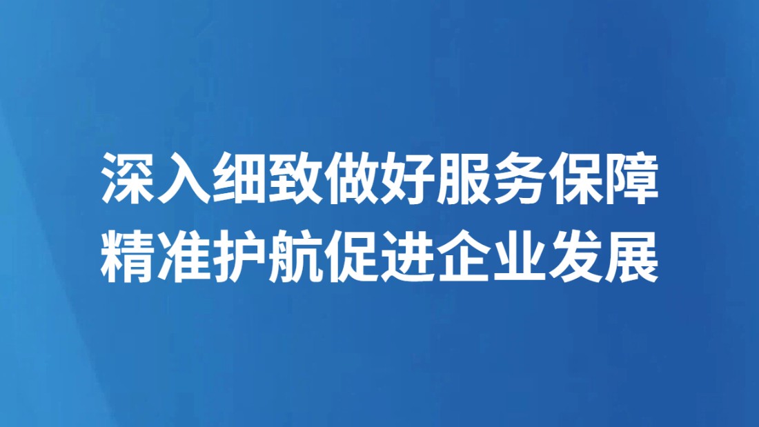 深入细致做好服务保障 精准护航促进企业发展