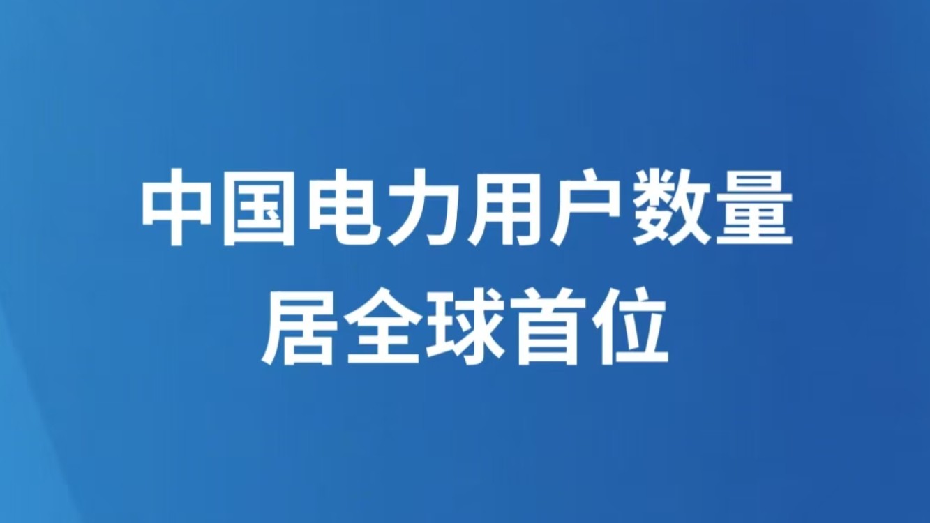 中国电力用户数量居全球首位