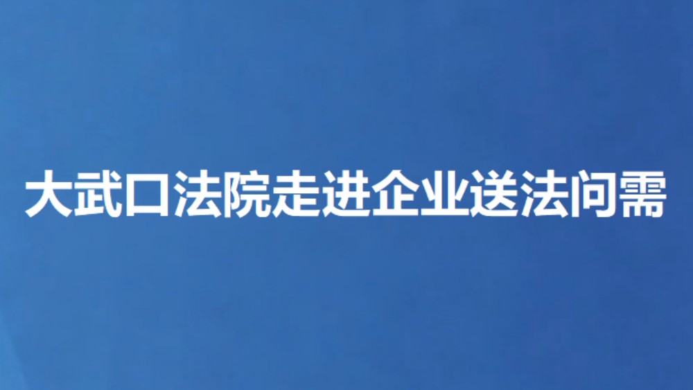 大武口法院走进企业送法问需