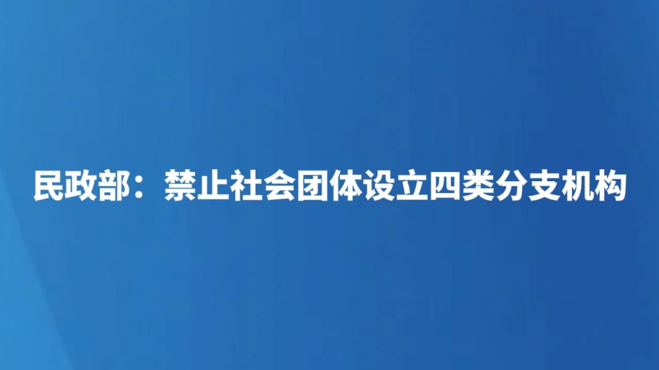民政部：禁止社会团体设立四类分支机构