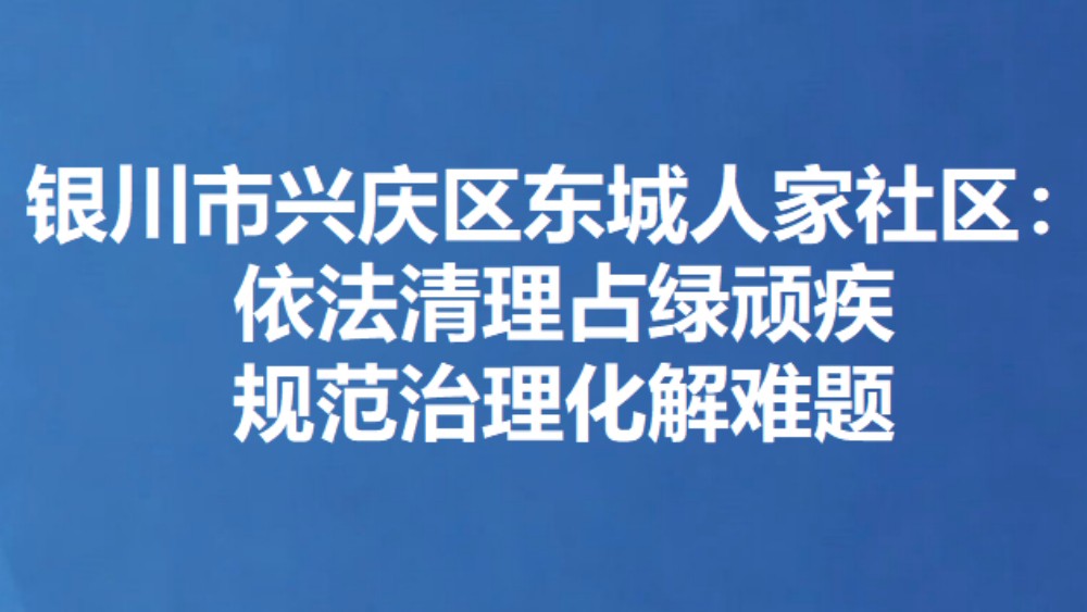 银川市兴庆区东城人家社区：依法清理占绿顽疾 规范治理化解难题