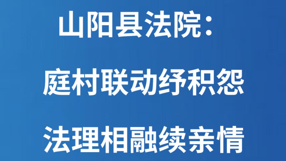 山阳县法院：庭村联动纾积怨 法理相融续亲情