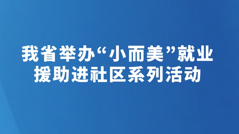 我省举办“小而美”就业援助进社区系列活动