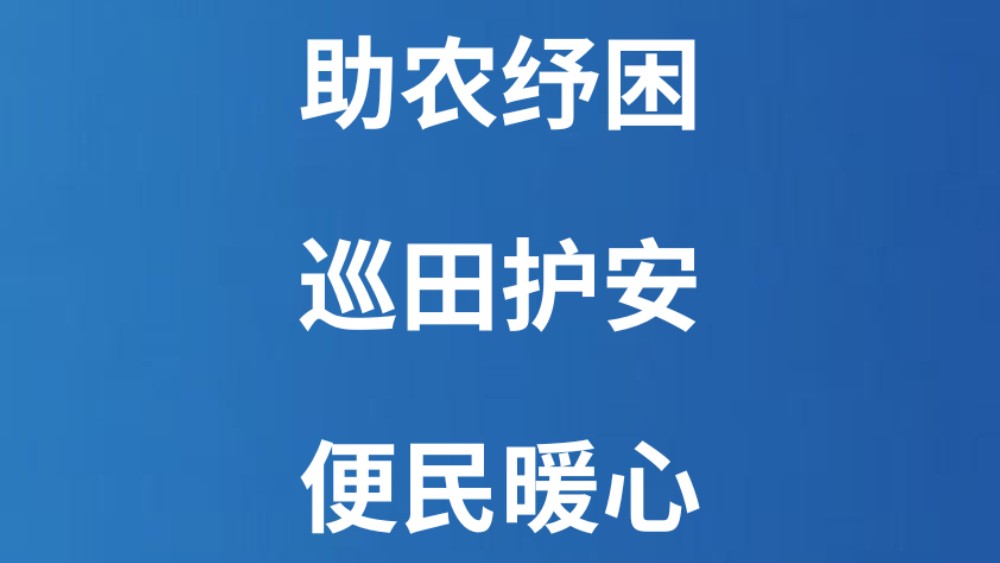 助农纾困、巡田护安、便民暖心