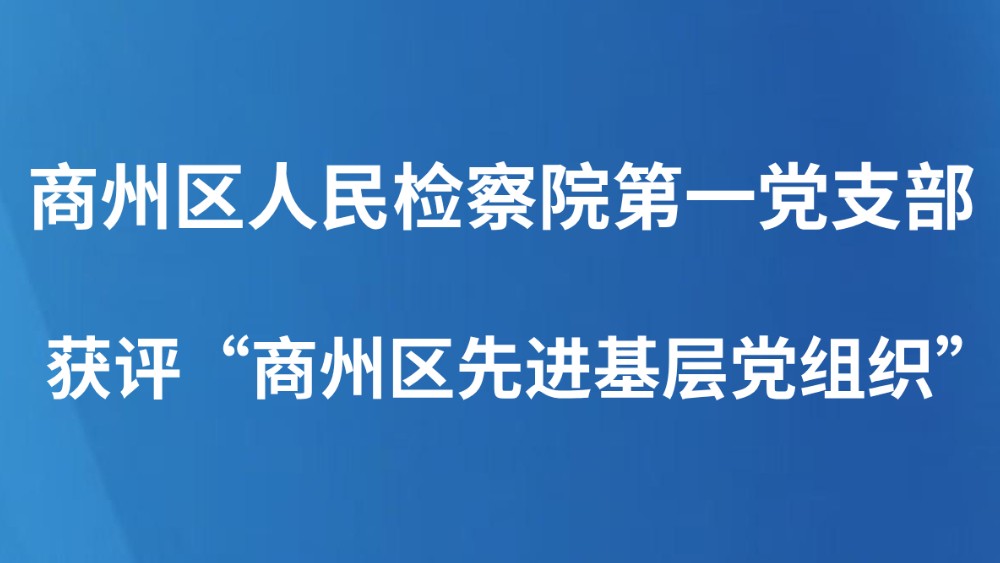商州区人民检察院第一党支部获评“商州区先进基层党组织”