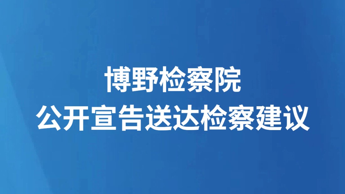 博野检察院公开宣告送达检察建议