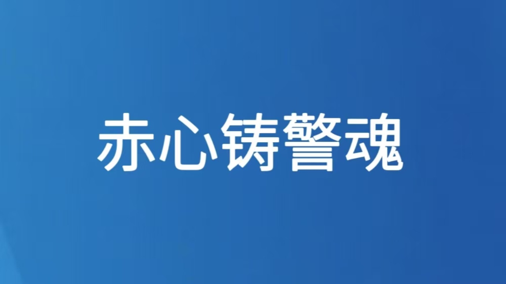 赤心铸警魂