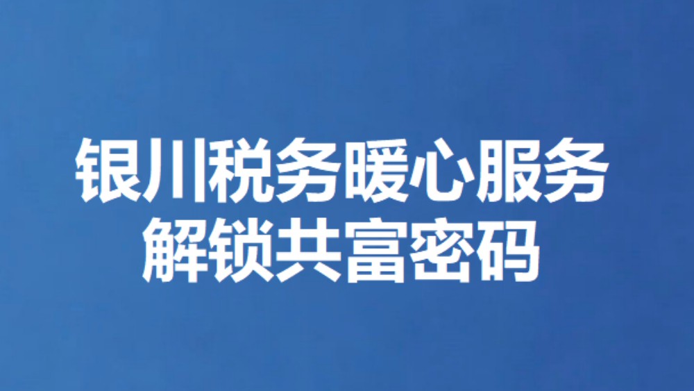 银川税务暖心服务解锁共富密码