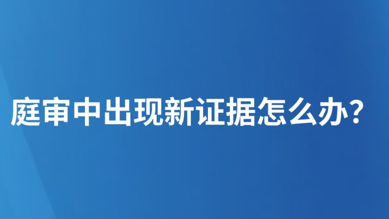 庭审中出现新证据怎么办？
