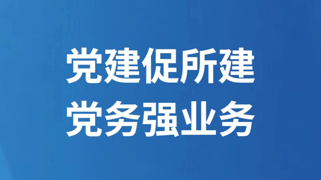 党建促所建 党务强业务