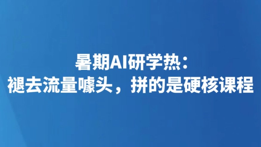 暑期AI研学热：褪去流量噱头，拼的是硬核课程
