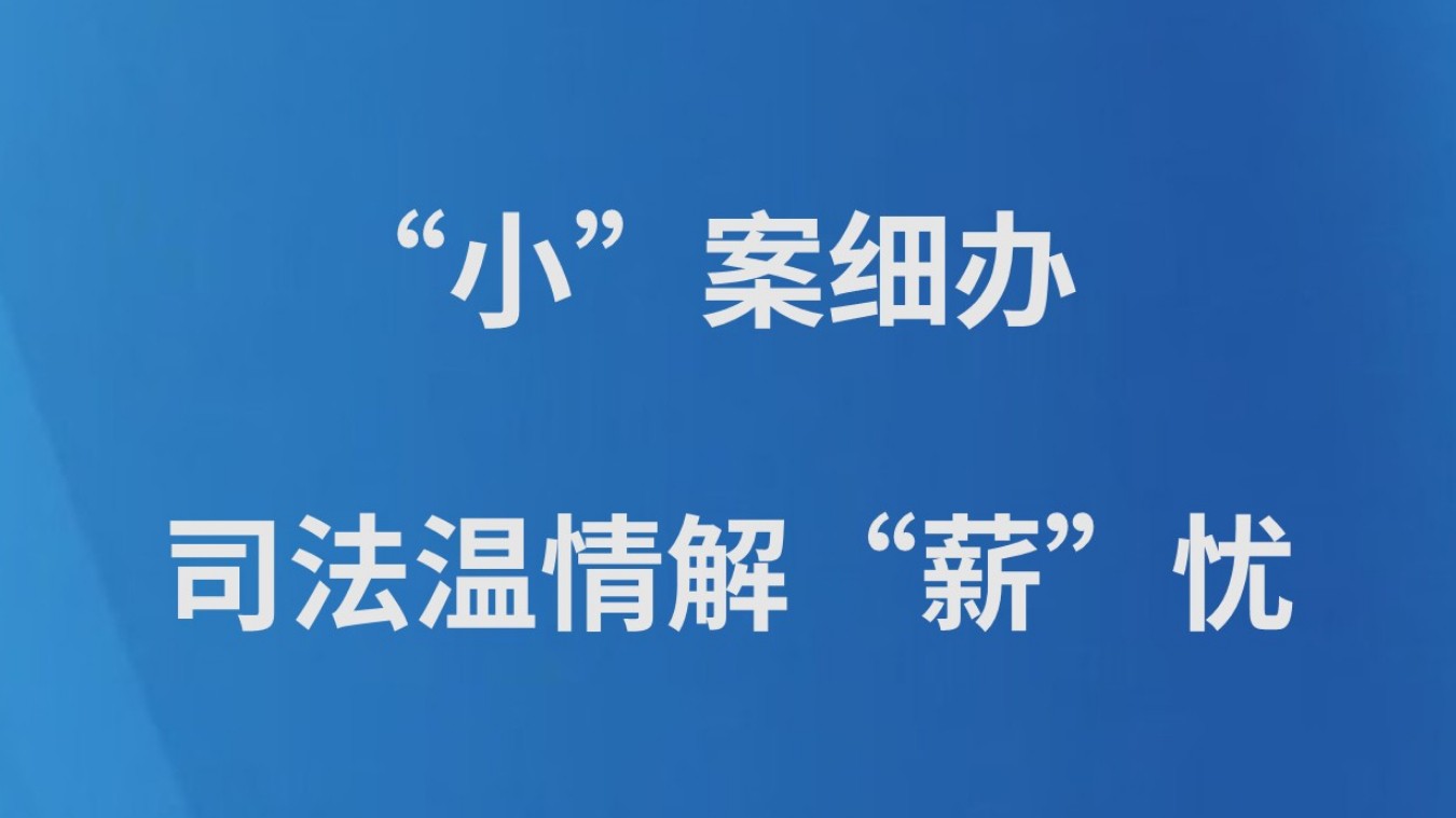 “小”案细办 司法温情解“薪”忧