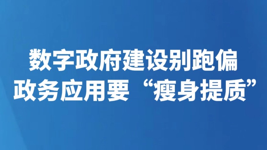 数字政府建设别跑偏 政务应用要“瘦身提质”