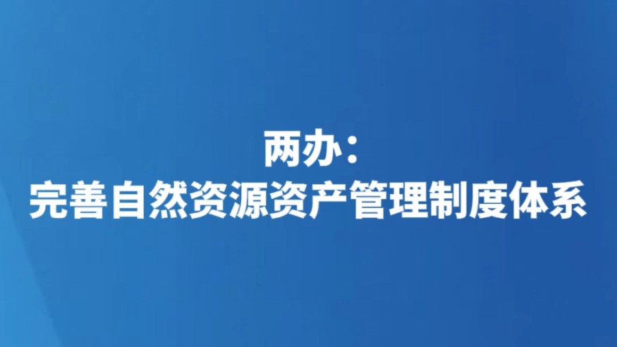 两办：完善自然资源资产管理制度体系