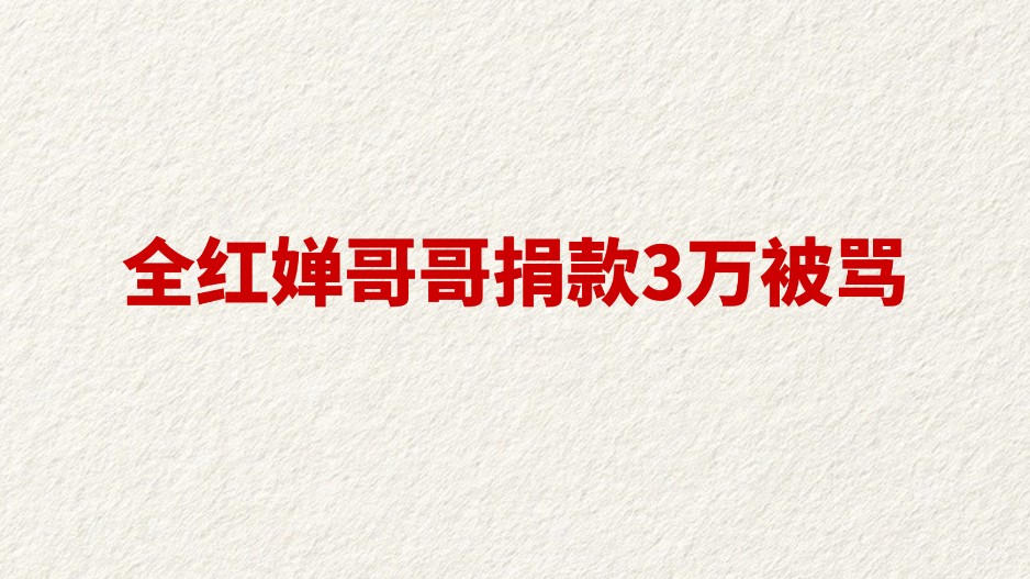 全红婵哥哥捐款3万被骂