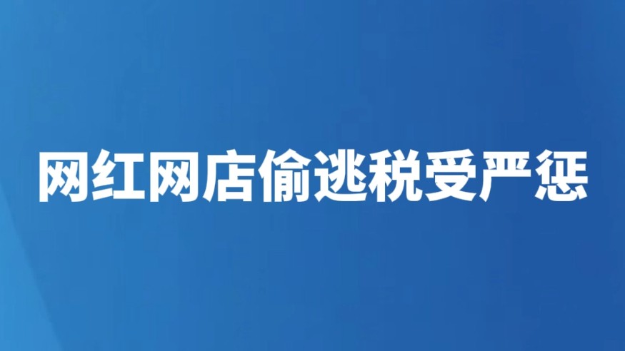 网红网店偷逃税受严惩