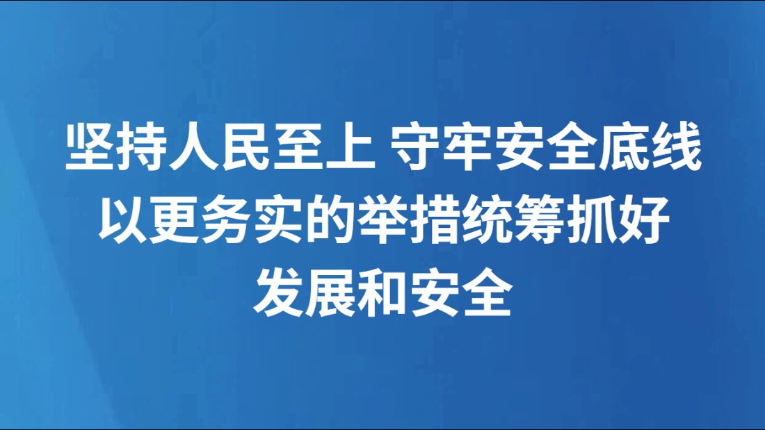 坚持人民至上 守牢安全底线 以更务实的举措统筹抓好发展和安全
