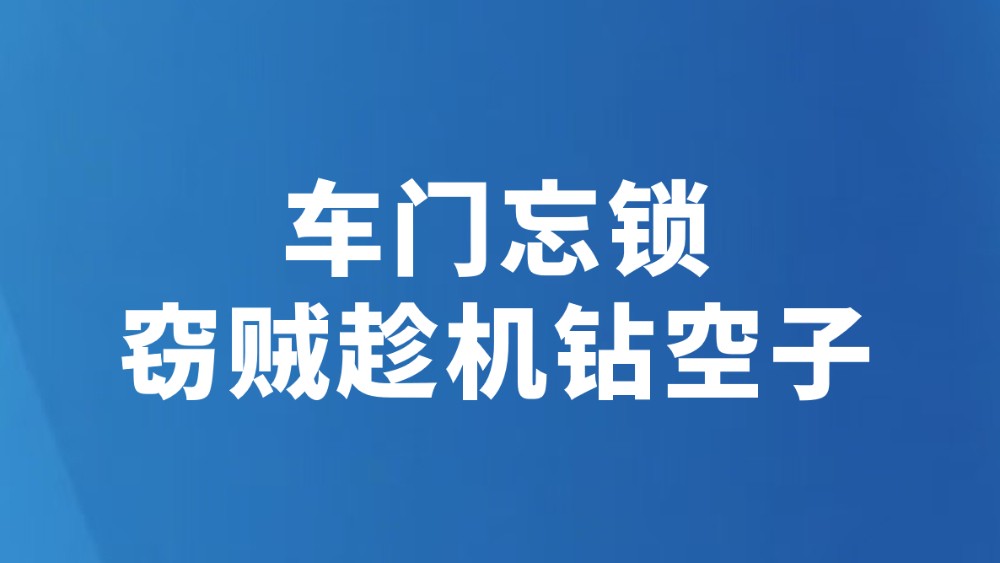 车门忘锁 窃贼趁机钻空子