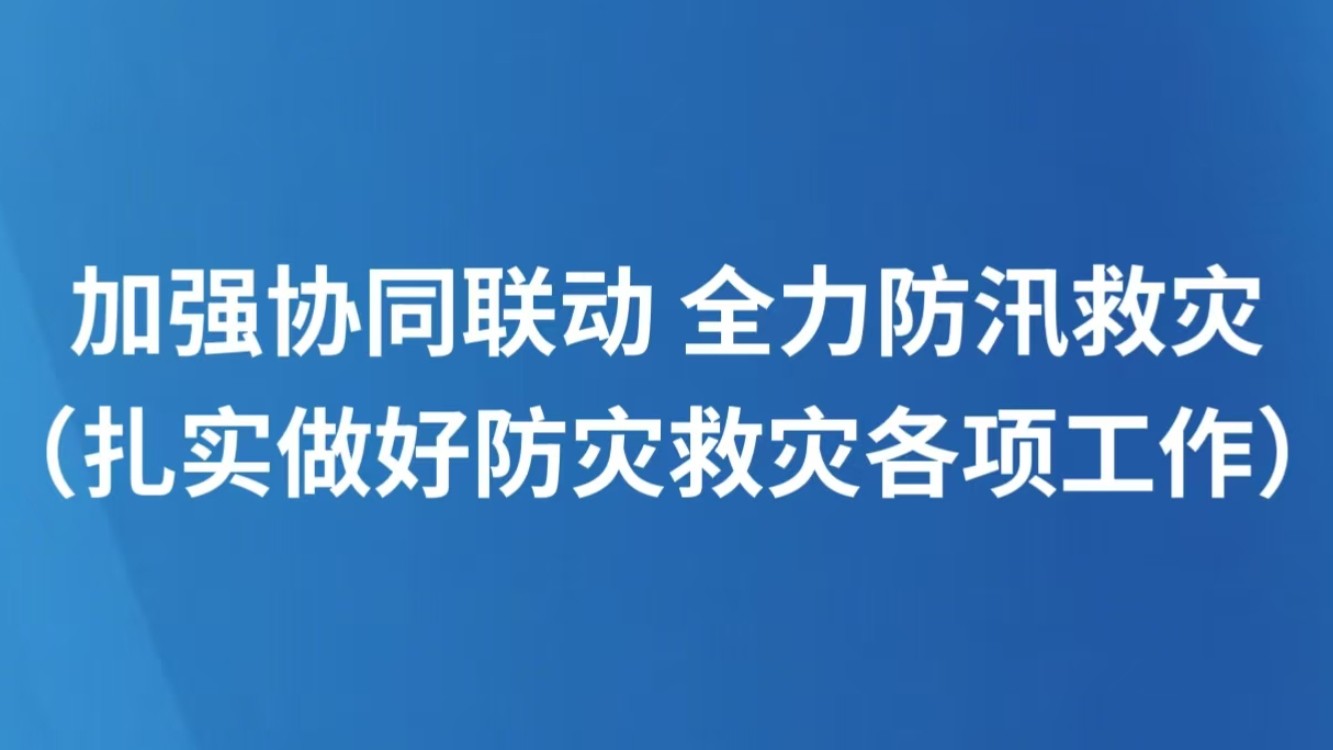 加强协同联动 全力防汛救灾（扎实做好防灾救灾各项工作）