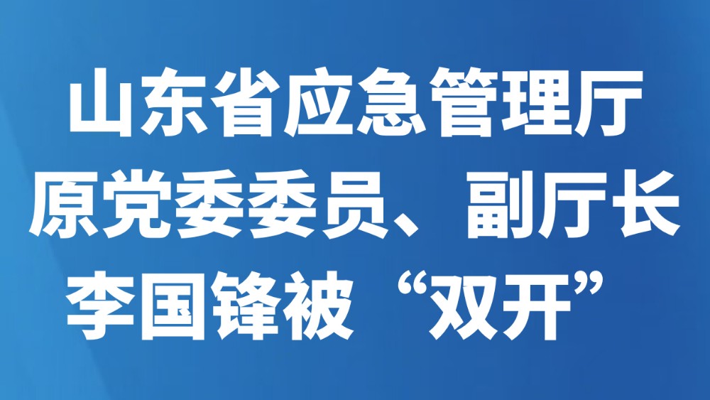 山东省应急管理厅原党委委员、副厅长李国锋被“双开”