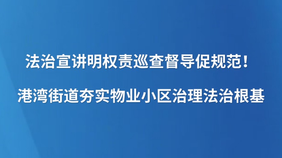 法治宣讲明权责巡查督导促规范！港湾街道夯实物业小区治理法治根基