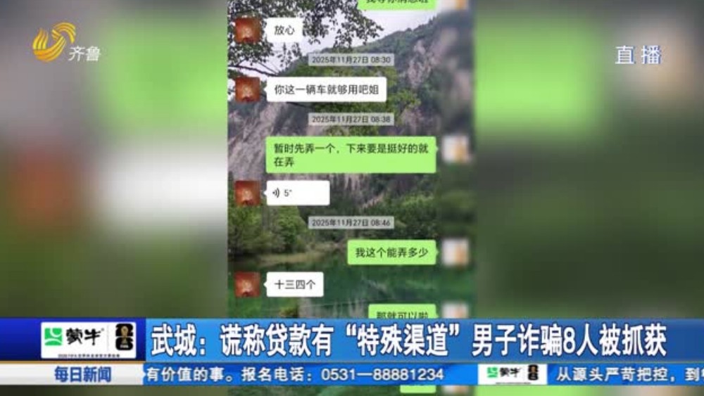 武城：谎称贷款有“特殊渠道“ 男子诈骗8人被抓获