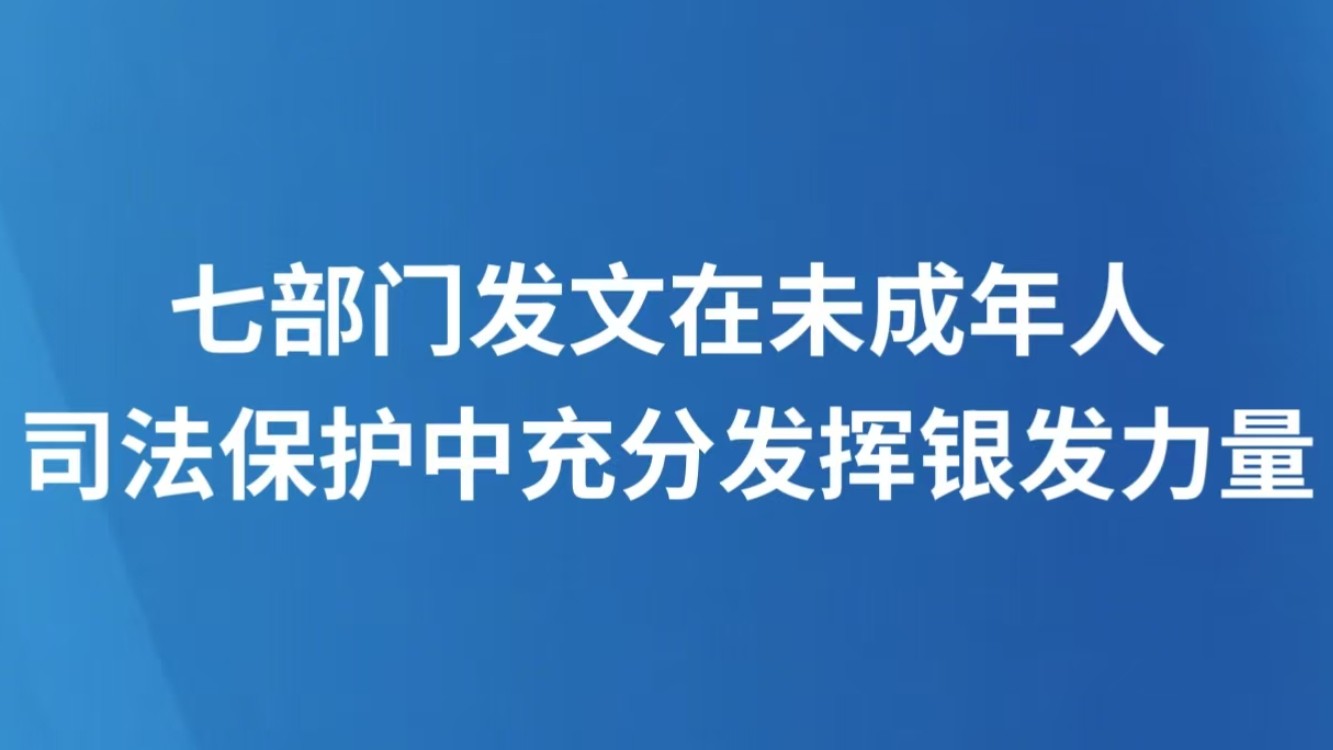 七部门发文在未成年人司法保护中充分发挥银发力量