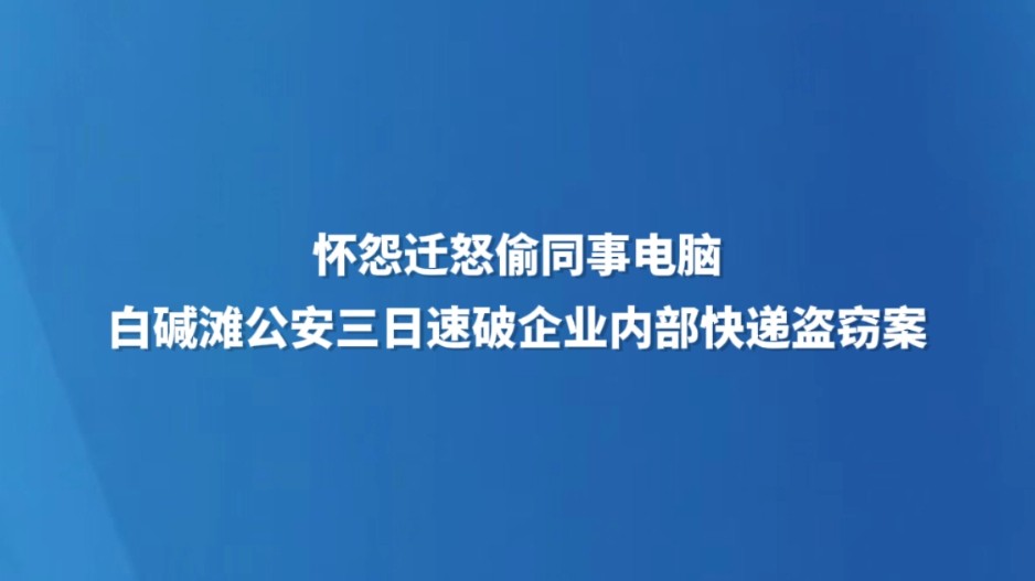 怀怨迁怒偷同事电脑 白碱滩公安三日速破企业内部快递盗窃案