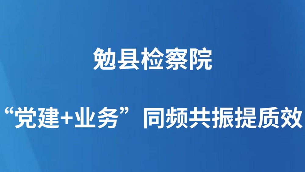 勉县检察院：“党建+业务”同频共振提质效