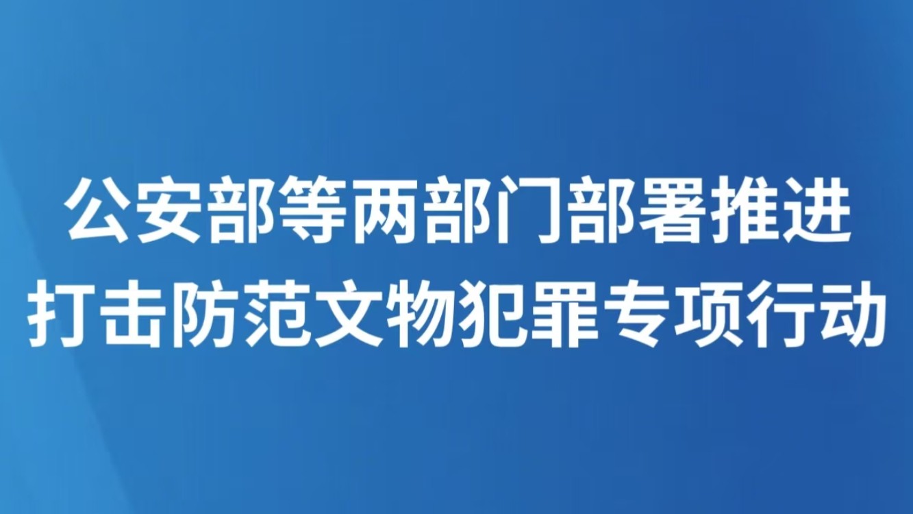 公安部等两部门部署推进打击防范文物犯罪专项行动