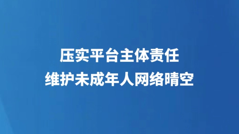 压实平台主体责任，守护未成年人网络晴空