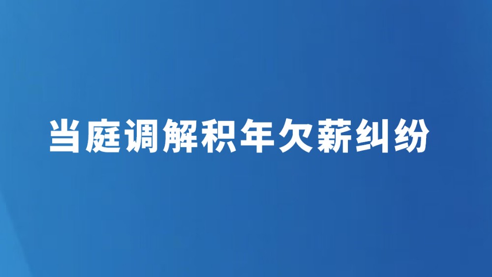 当庭调解积年欠薪纠纷