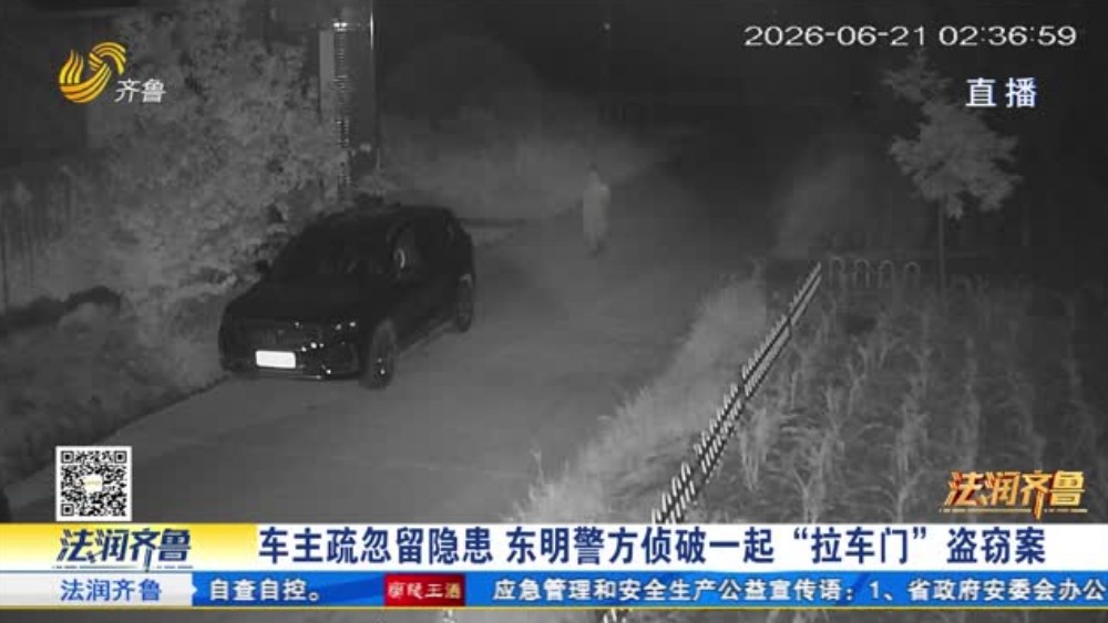 车主疏忽留隐患 东明警方侦破一起“拉车门”盗窃案
