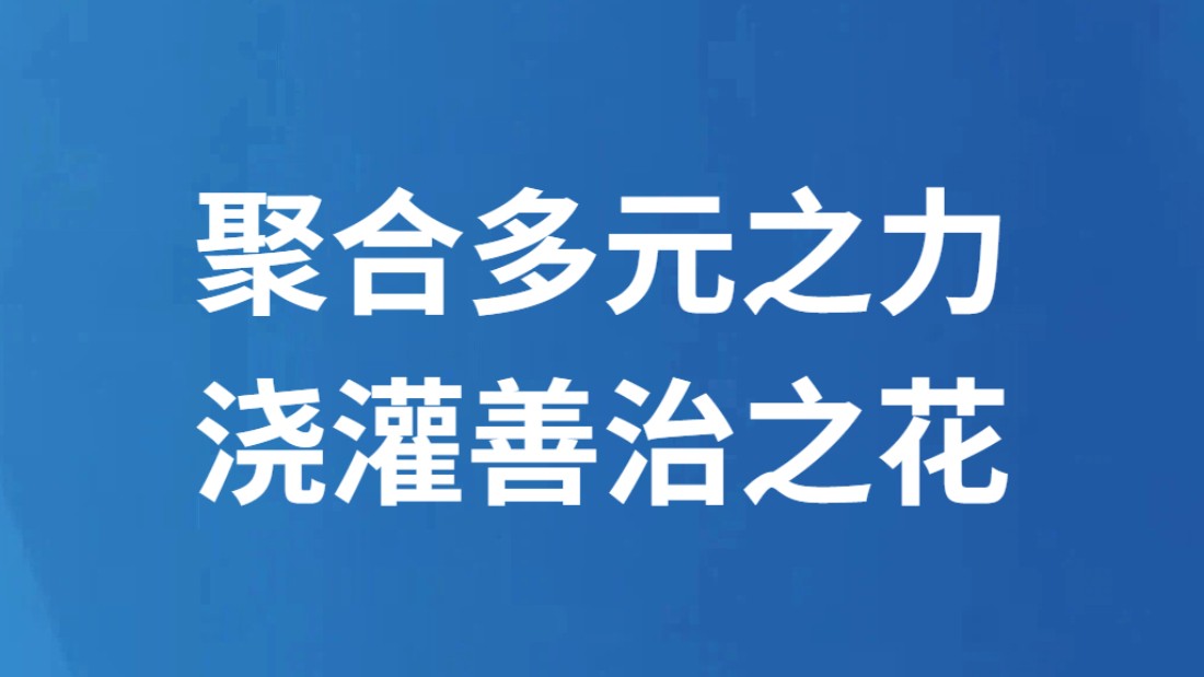 聚合多元之力　浇灌善治之花