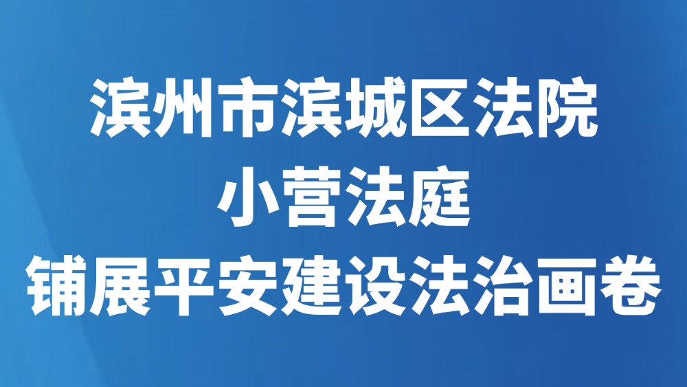 滨州市滨城区法院小营法庭铺展平安建设法治画卷
