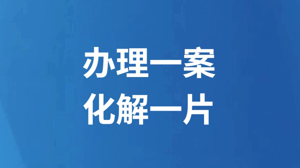 办理一案 化解一片