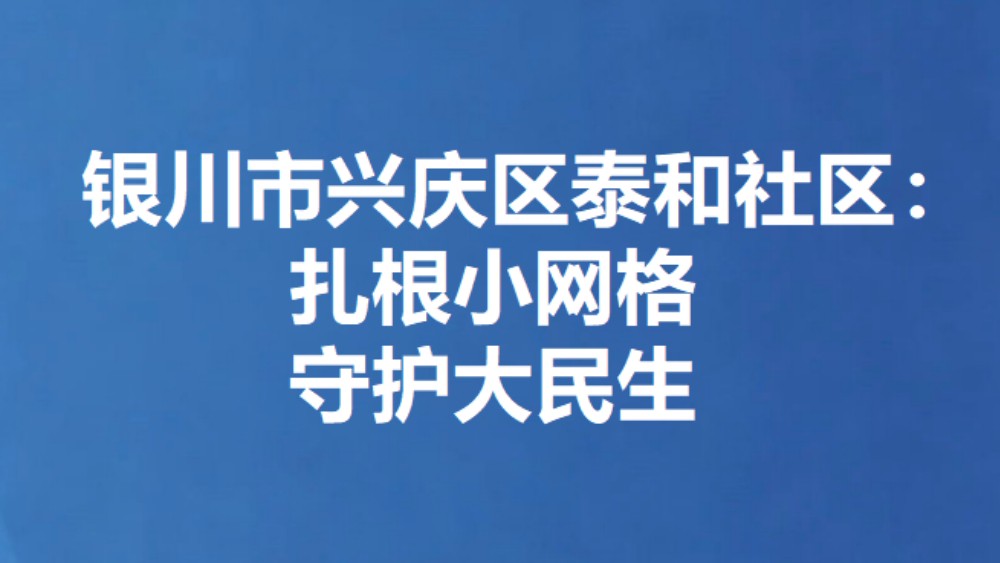 银川市兴庆区泰和社区：扎根小网格守护大民生