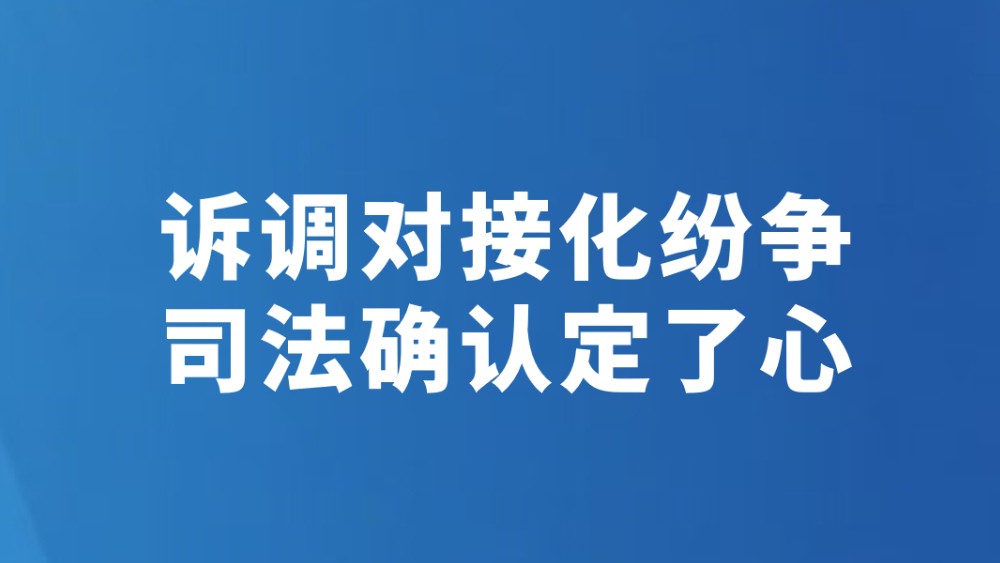 诉调对接化纷争 司法确认定了心