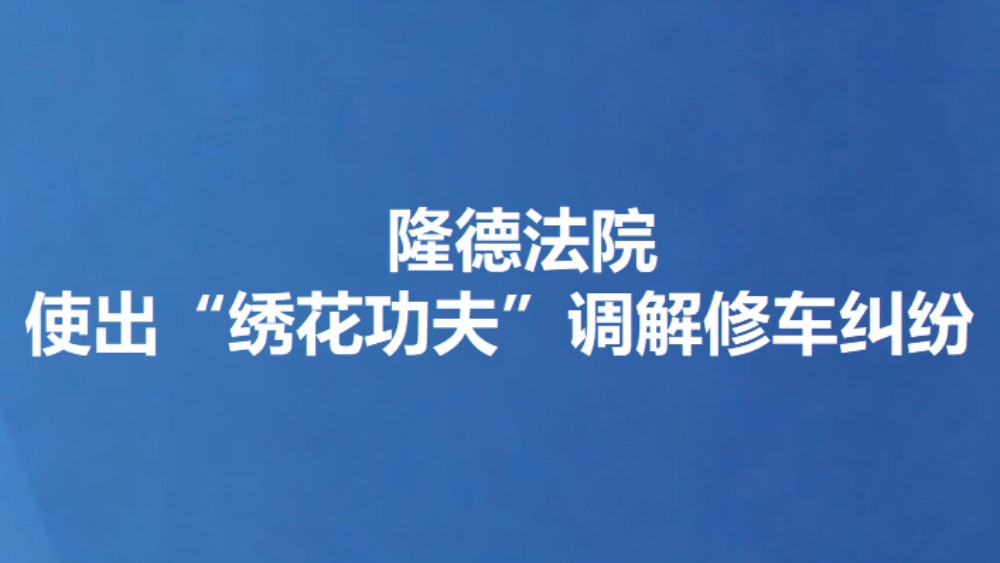 隆德法院使出“绣花功夫”调解修车纠纷