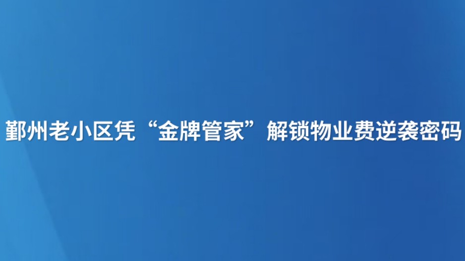 鄞州老小区凭“金牌管家”解锁物业费逆袭密码